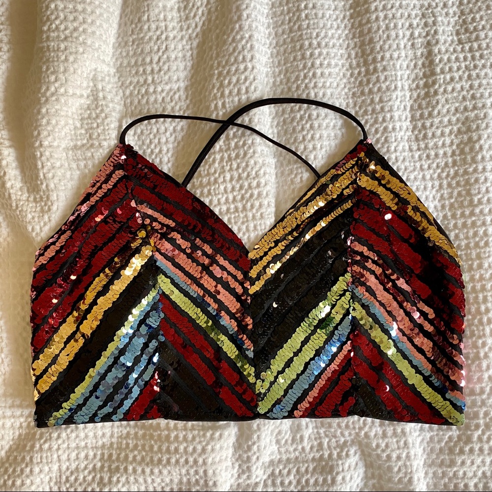 PRIVY - sequin, multi-color crop top 🌈